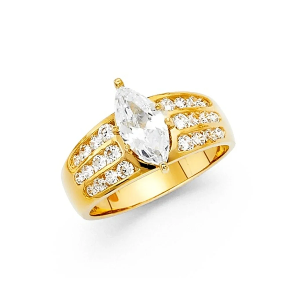 14k Solid Yellow Gold 2ct Engagement Ring